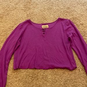 Cropped purple long sleeve